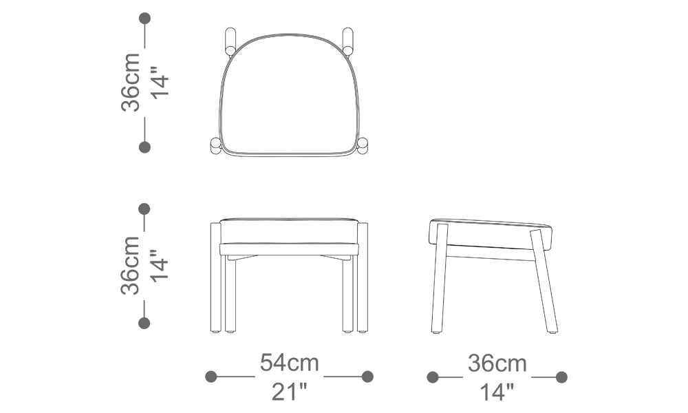 Image of the main dimensions of the product